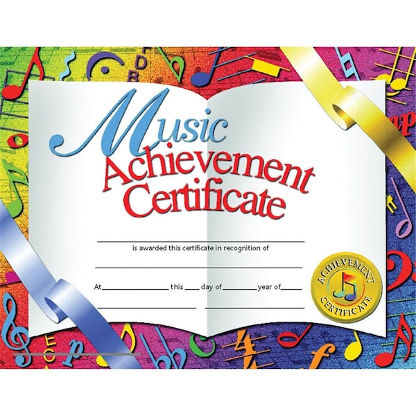 Alfred Music Hayes Certificates Music Achievement Inkjet Laser, 8.5 x 11 in., 90PK SW3483186 - main