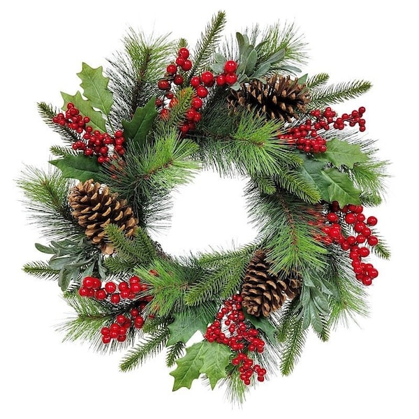 Puleo Asia Ltd Classic Christmas Wreath, 22 in 312-4459-W22 - main