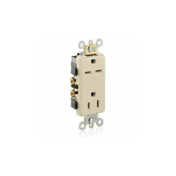 Leviton Straight Blade Receptacle, 5-15R, 6-15R, 15 A, 125/250V AC, Self-Grounded 16292-I - main