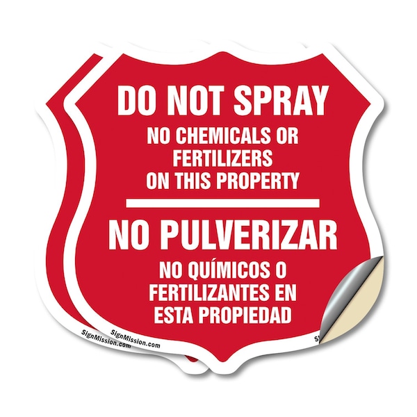 Signmission Bilingual No Spray Shield Sign Do Not Sp, 4 inch X 4 inch, Vinyl Decal, 2PK SHI-D-2PACK-4-366 - main