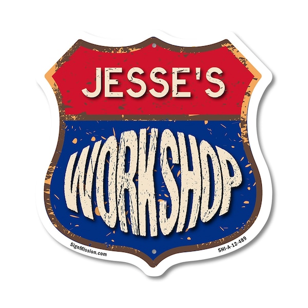 Signmission Jesse's Workshop, 12 Inch X 12 Inch, Aluminum Metal Sign SHI-A-12-489-JESSE - main