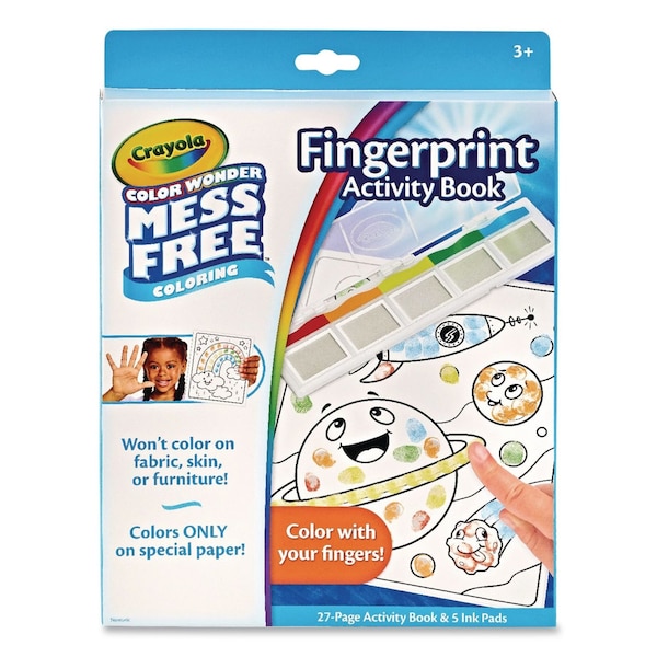 Crayola Color Wonder Mess Free Coloring Fingerprint Activity Book, Ages 3 and Up, 27 Pages 75-2842 - main