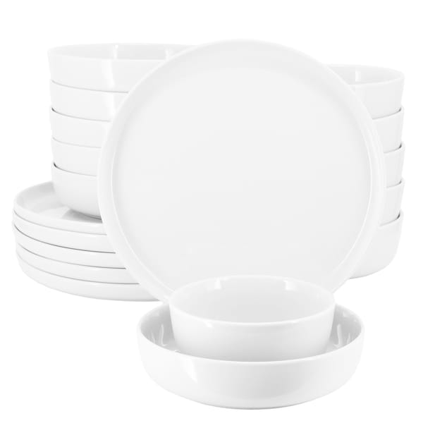 Elama Duncan 18 Piece Porcelain Dinnerware Set in White ELM-DUNCAN-W - main