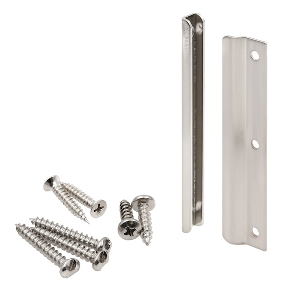 Prime-Line Latch Shield Guard, In-Swing, 6 inch Height with Fasteners, Satin Nickel U 95125 - main
