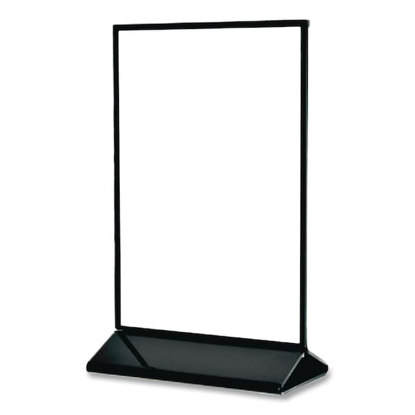Deflecto Tabletop Sign and Menu Holder, 4 x 6 Insert, Clear with Black Frame 4428 - main