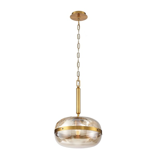 Eurofase Clayton Transitional LED Chandelier, 1-Light, 1800 Lumens, Clear/Silver With Brushed Gold 37197-018 - main
