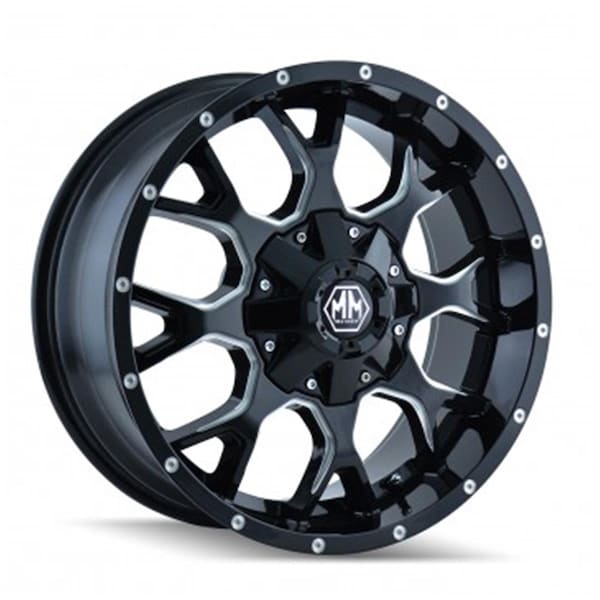Mayhem 6-139.7- 6-135 PCD Warrior Black Milled Spokes Wheel 8015-7937M - main