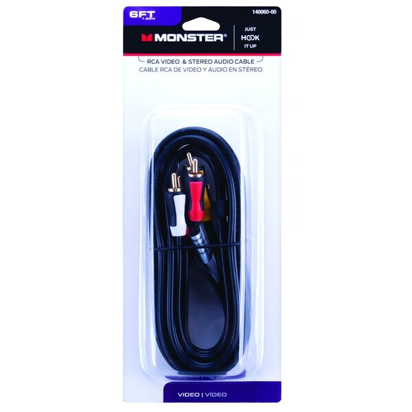 Monster Cable Just Hook It Up 6 ft. L Video & Stereo Audio Cable RCA 140060-00 - main