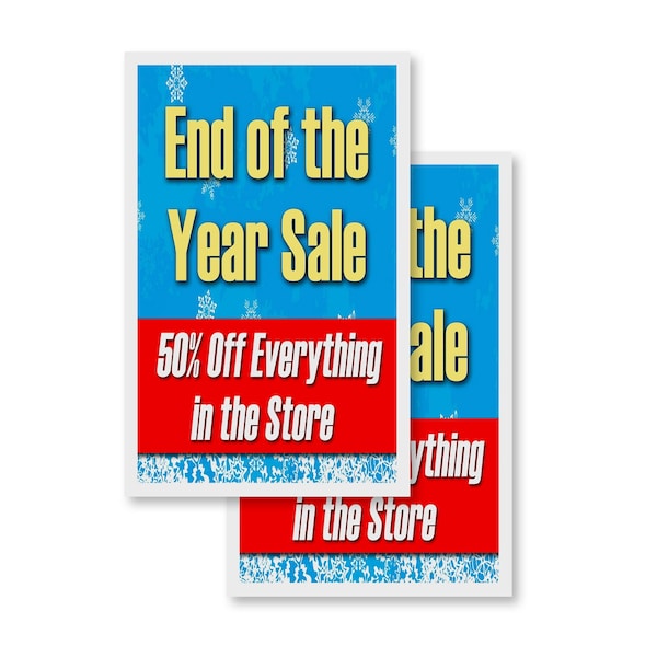 Signmission End Of The Year Sale 50% Off Everything, Vinyl Decals Only 24 Inch x 36 Inch, Vinyl Decal, 2PK DSB-2436-2PACK-EndOfTheYearSale50%OffEve - main