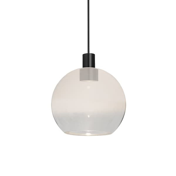 Besa Lighting Besa Newton 6 Pendant, Milky White/Clear, Black Finish, 1x 3W LED 1XT-NEWTON6WC-LED-BK - main