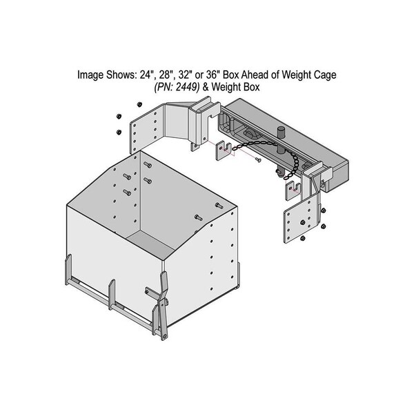 K&M Mfg 24-In./28-In./32-In./36-In. Box Ahead of Weight Cage (BAWC) Kit John Deere Tractor Green 2449 - main