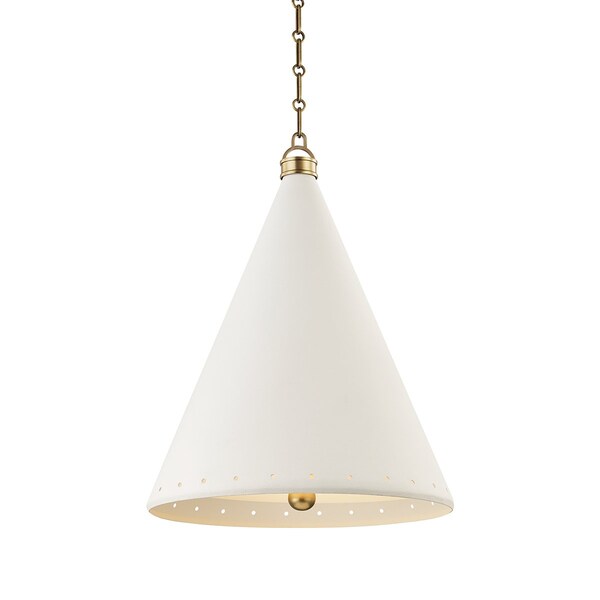Hudson Valley Lighting Mark D. Sikes X Plaster No.1 2 Light Pendant 20 In. Aged Brass/White Plaster MDS402-AGB/WP - main