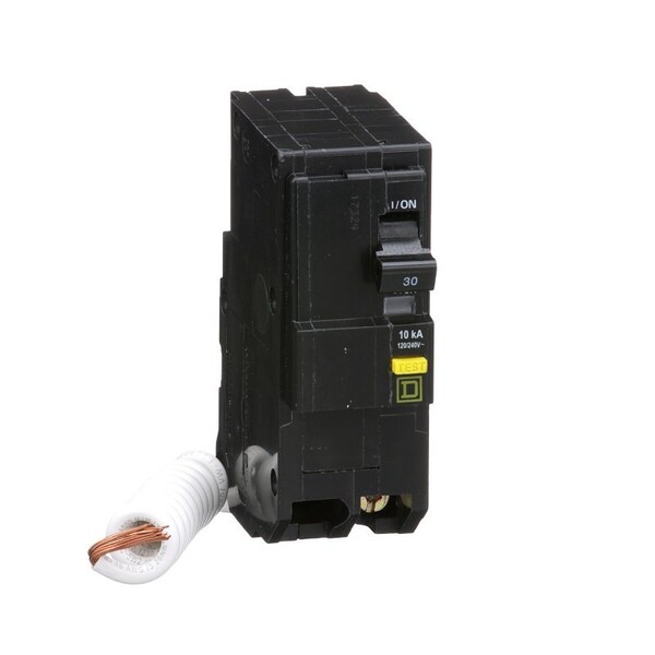 Square D QO Miniature Circuit Breaker, Ground Fault, 30 A, 2-Pole, 120/240 VAC, Plug-In QO230GFIC - main