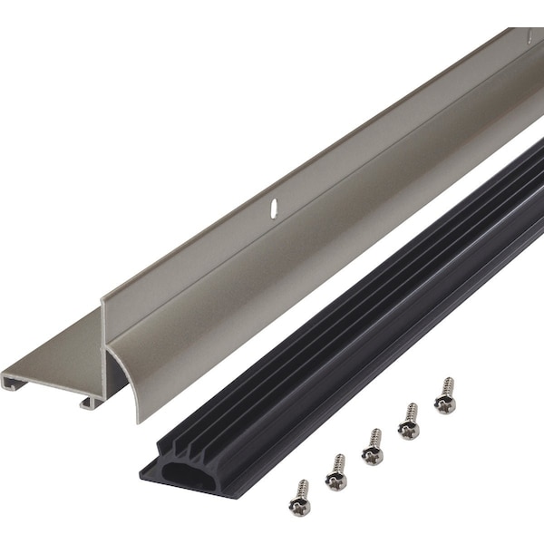 M-D Building Products Building Products 1.75'' W. x 1.625'' H. x 36'' L. Aluminum Satin Nickel Door Bottom 48998 - main
