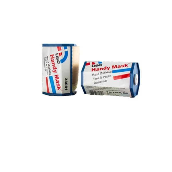 Us Chemical & Plastics Handy Mask Hand Masking Tape and Paper Roll, 7 in W x 65 ft L 38082 - main