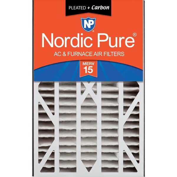 Nordic Pure 16x25x3 Plus Carbon Pleated Air Filter, High Capacity, MERV 15 16x25x3ABM15+C-1 - main