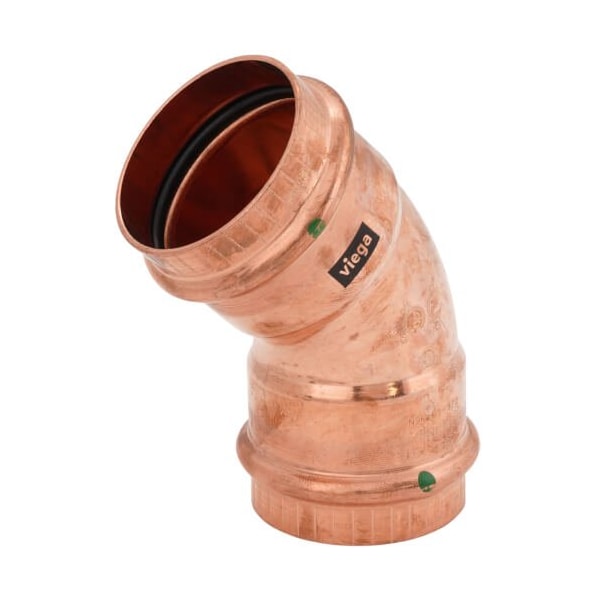 Viega ProPress 45 elbow P1 2 P2 2 copper 77043 - main