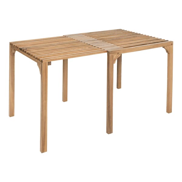 Homeroots 34" Natural Solid Wood Square Extendable Dining Table 601948 - main