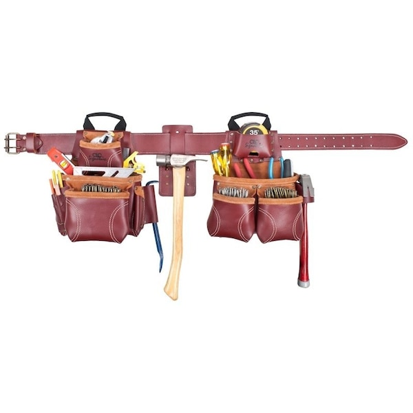 Clc Work Gear Signature Elite Series Tool Belt Combo System, 40 to 52 in Waist, 62 in L, Leather, Chestnut 21453X - main