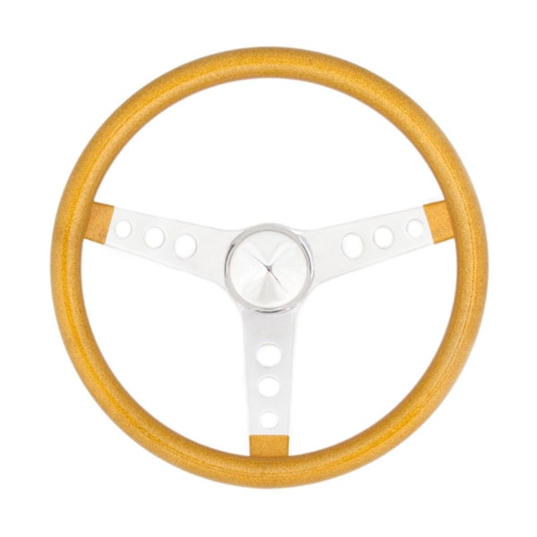 Grant Grant 8467 15 in. Metal Flake Steering Wheel, Chrome 3-Spoke, Gold - Steel GRT8467 - main