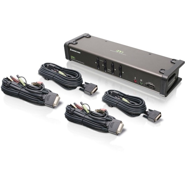 Iogear GCS1104 KVM Switch - 4 x 1 - 4 x DVI-I Video, 4 x Microphone, 4 x Audio, 4 x Type B USB GCS1104 - main