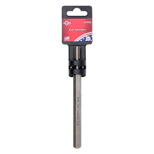 Mayhew Pin Punch with Hand Tag, 5/16 in W x 1-1/4 in L Tip, 6 in L, 7/16 in Dia Shank, Hex Shank 71019HT - main