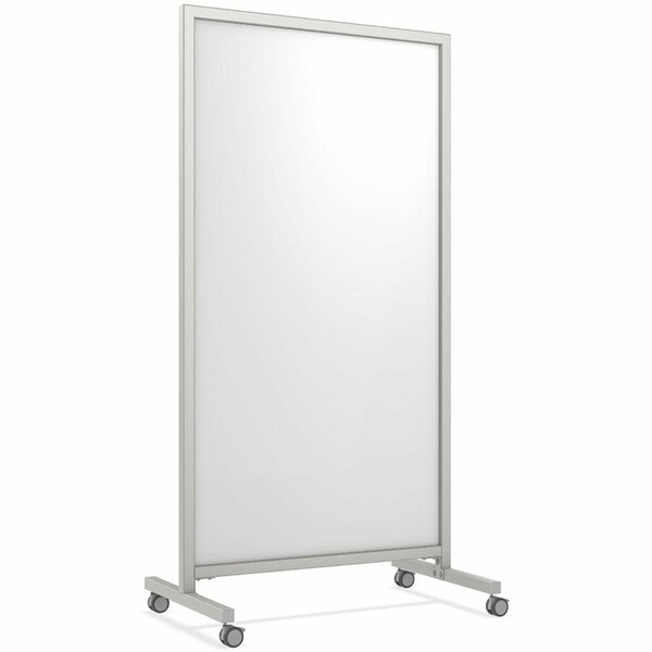 Ghent EZ Mobile Porcelain Whiteboard, Aluminum Frame, Magnetic, 75''H x 38''W EZ6MA7538 - main