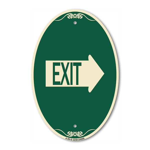 Signmission Exit Sign, Heavy Gauge Aluminum, 18 in W, 12 in H A-OV-G-1218-24606 - main