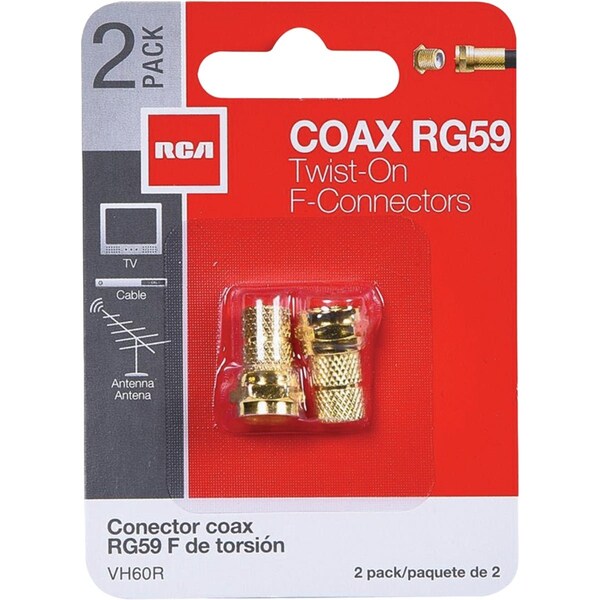 Rca RG59 Coaxial F-Connector, 2PK VH60R - main