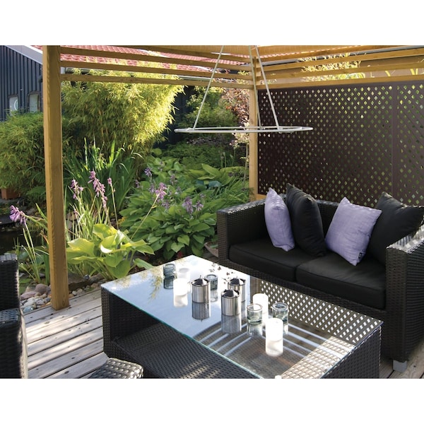 Deckorators 4 ' Wx8 ' Lx1/8'' Thick Black Vinyl Privacy Lattice Panel 208496 - main