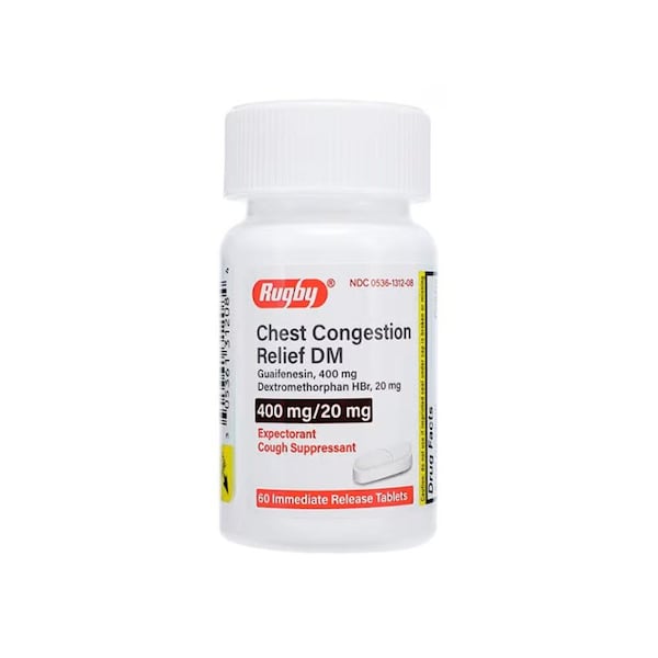 Rugby Laboratories Guaifenesin DM IR Tablets 400/20mg, 60PK 1407473 - main