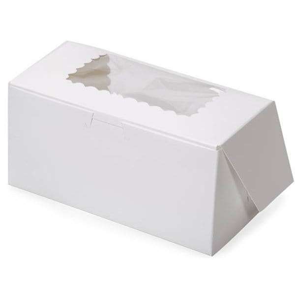 Nashville Wraps 8x4x4 White Window Bakery Boxes, 1-piece Lock Corner, 100PK BBWHW844 - main