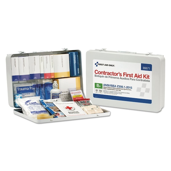 First Aid Only Contractor ANSI Class B First Aid Kit for 50 People, 254 Pieces, Metal Case 90671 - main