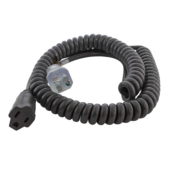 Ac Works SJTW Extension Cord, 18 AWG, 18/3, 1 Outlets, 5-15R, Gray, PVC, 5-15P, 10 ft MDC515PR-V1 - main