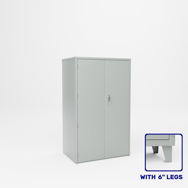 Pucel Heavy Duty Storage Cabinet with 6 in Legs, 36 in W x 66 in H x 24 in D, 3 Shelves, Gray HDSC-3660-24-3L - main