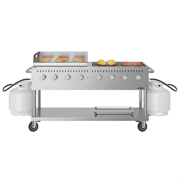 Koolmore 60 in. 8-Burner Commercial Outdoor Propane Gas Grill with 30 in. Griddle in Stainless-Steel CGKIT6-G30 - main