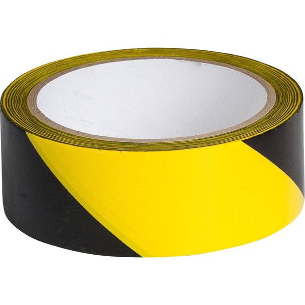 Brady Marking Tape Roll - High Performance Vinyl, Diagonal Stripes, Black on Yellow, 1.5in x 18 yd, 18PK 55301 - main
