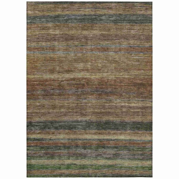 Homeroots 3' X 5' Brown And Gray Striped Washable Indoor Outdoor Area Rug 615830 - main
