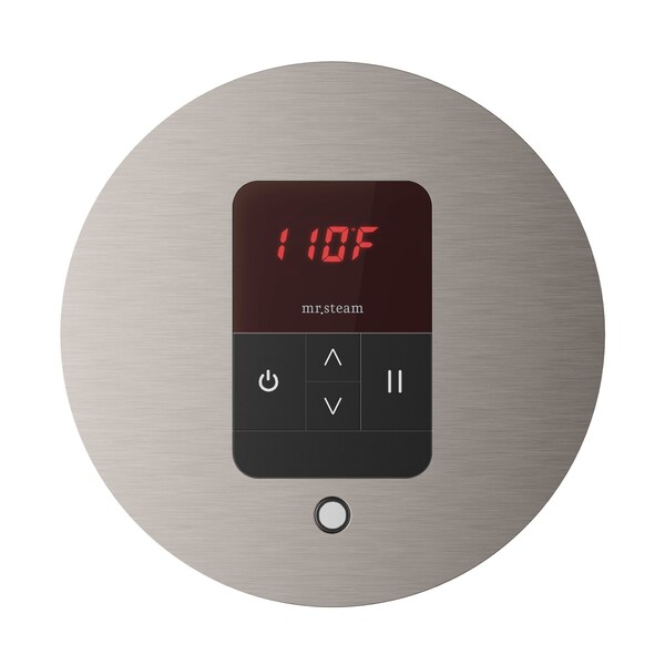 Mr. Steam iTempo Round Steam Shower Control and Steamhead in Brushed Nickel MSITEMPORD-BN - main