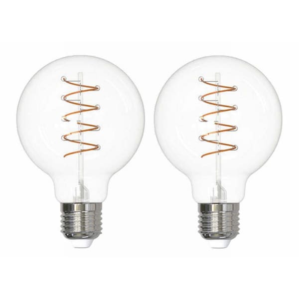 Bulbrite 4 Watt Dimmable Antique Nostalgic Curved Filament G25 Medium E26 LED Bulb, 2 PK 861403 - main