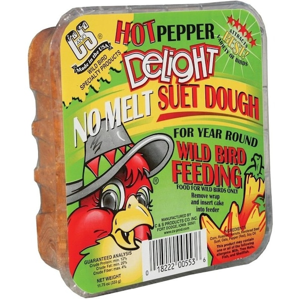 C&S Products No Melt Suet Dough Delights Bird Suet, Hot Pepper Flavor, 1175 oz CS12553 - main