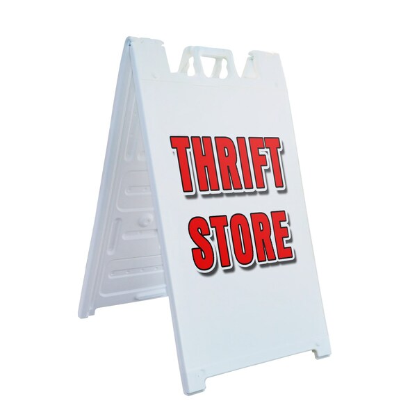 Signmission Thrift Store, A-Frame & 2 Decals Installed, Heavy-Duty Plastic Frame SBHD-D-2436-Thrift Store - main