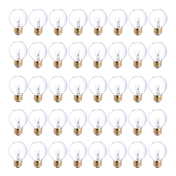 Bulbrite 25w Dimmable Clear G16.5 Incandescent Light Bulbs Medium (E26) Base, 2700K Warm White Light, 40PK 861956 - main