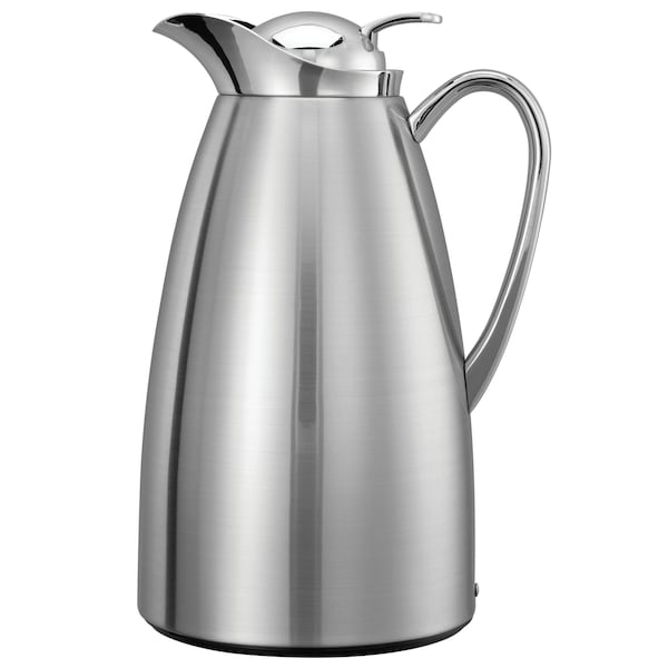 Service Ideas Classy Carafe, Vacuum Insulated Carafe, Glass Vacuum, 1 Liter, Brushed CJZ1BS - main