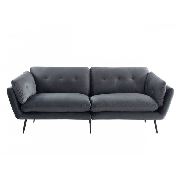 Homeroots 84" Dark Gray Sofa With Black Legs 480915 - main