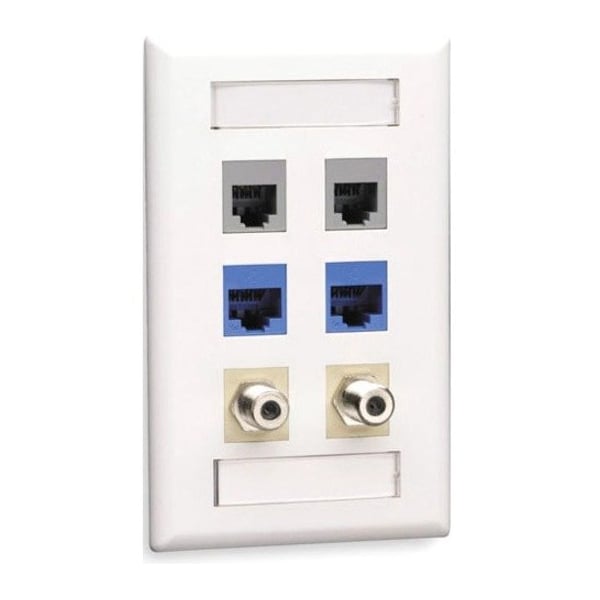 Black Box Gigastation2 Wallplate, 6-Port Single-Ga WPT482 - main