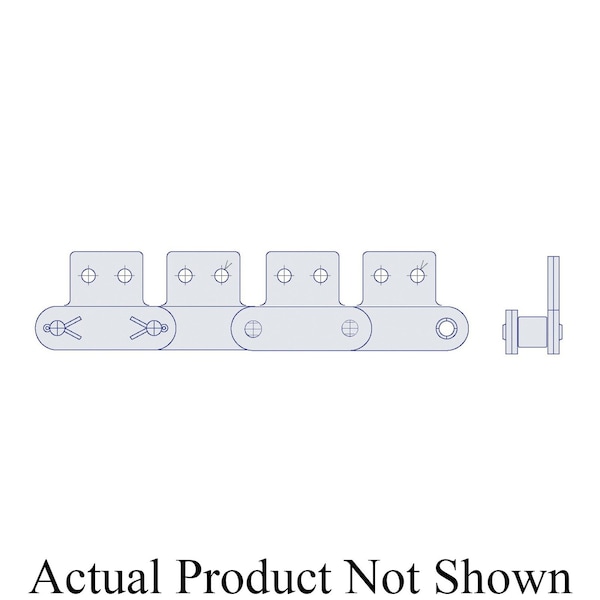 Hkk Chain HKK Double Pitch Riv Standard Conveyor w/SA-2 Att on Every P, 1.5P, .469 Dia x .5 W DC060RSA2EV - main