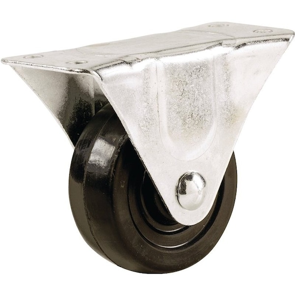 Shepherd Hardware Rigid Caster, 2 in Dia Wheel, 7/8 in W Wheel, Rubber Wheel, 90 lb 9481 - main