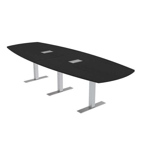 Skutchi Designs Arc Boat Conference Table With Power, 48 in W, 120 in L HAR-ABOT-48X120-T-U999ST19-ESIL - main