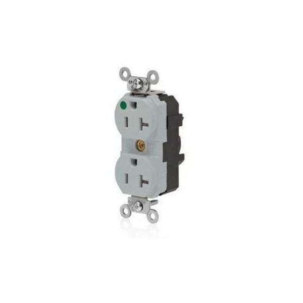 Leviton PlugsandReceptacles, 20A, 125VAC, Gry, Nylon MT830-ILG - main